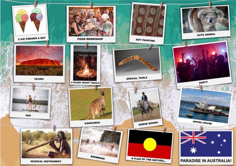 Children summer camp Australia theme activities puzzle